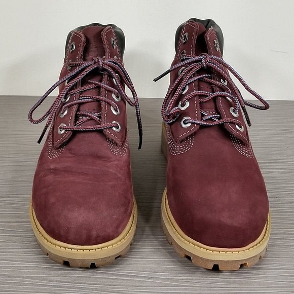 Timberland Premium Waterproof Leather Boot, Dark Port, Little Kid Size 13.5 / 32 - Picture 2 of 10